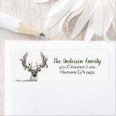 Rustic Deer Antlers geben das Adressetikett zurück (Insitu)