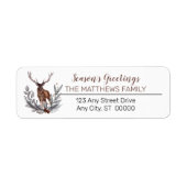 Rustic Deer Buck Season's Greetings Family Label (Vorne)