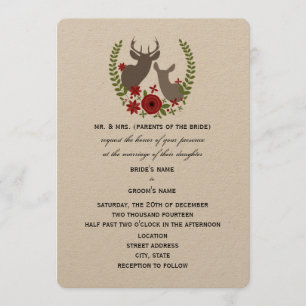 Rustic Deer Christmas Einladung