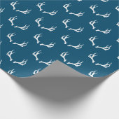 Rustic Deer Farmhouse Navy Antler Geschenkpapier (Ecke)