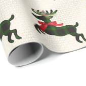 Rustic Deer Green Boho Pattern Geschenkpapier (Rolleneckpunkt)
