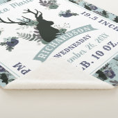 Rustic Deer Head Blue Baby Girl Birth Record Stats Sherpadecke (3/4)