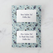 Rustic Deer Head Blue Floral Baby Dusche Vielen Da Dankeskarte (Innenseite)
