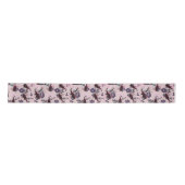 Rustic Deer Head Mauve Floral Baby Girl Dusche Satinband (Vorderseite)