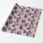 Rustic Deer Head Mauve Floral Girl Baby Dusche Geschenkpapier (Ungerollt)