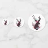 Rustic Deer Head Mauve Floral Girl Baby Dusche Konfetti (Vorderseiten)