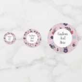 Rustic Deer Head Mauve Floral Girl Baby Dusche Konfetti (Rückseiten)