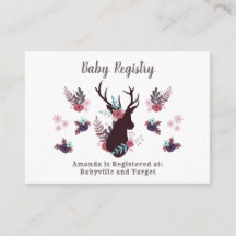 Rustic Deer Head Mauve Girl Baby Shooting Registry