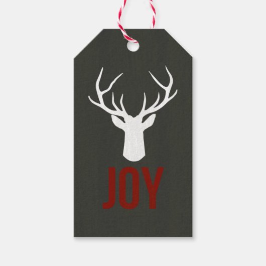Rustic Deer Joliday Gift Tag Geschenkanhänger (Vorderseite)