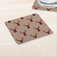 Rustic Deer Kraft Karierte Weihnachten