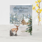 Rustic Deer Niece and Husband Christmas Karte (Gelbe Blume)