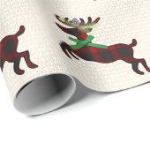 Rustic Deer Red Boho Muster Geschenkpapier (Rolleneckpunkt)