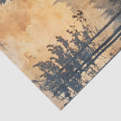 Rustic Deer Silhouette of Deer on Forest Trail Seidenpapier (Ausschnitt)