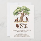 Rustic Deer "The Big ONE" First Birthday Invitatio Einladung (Vorderseite)