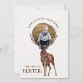 Rustic Deer "The Big ONE" First Birthday Invitatio Einladung (Rückseite)