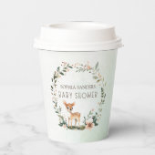 Rustic Deer-Themed Baby Shower Pappbecher (Rückseite)