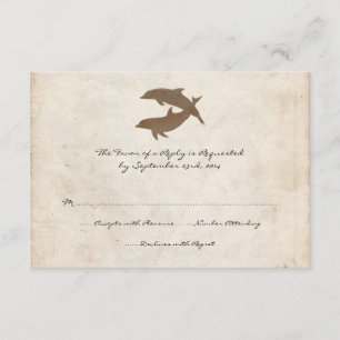 Rustic Delphins Beach Wedding Einladung RSVP Karte
