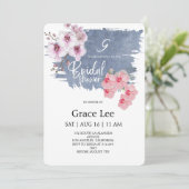 Rustic Denim Bridal Shower Invitation Einladung (Stehend Vorderseite)