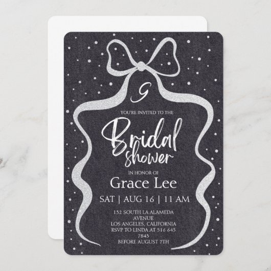 Rustic Denim Bridal Shower Invitation Einladung (Vorne/Hinten)