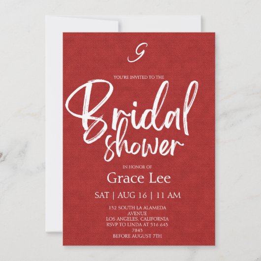 Rustic Denim Bridal Shower Invitation Einladung (Vorderseite)
