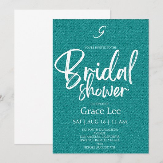 Rustic Denim Bridal Shower Invitation Einladung (Vorne/Hinten)