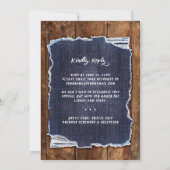 Rustic Denim Lights Country Cowboy RSVP Wedding Einladung (Rückseite)