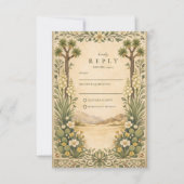 Rustic Desert Botanical Wedding RSVP Karte (Vorderseite)