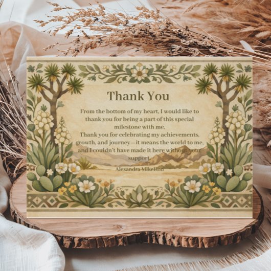Rustic Desert Botanicals Birthday Dankeskarte