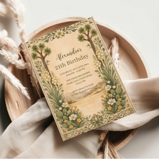 Rustic Desert Botanicals Birthday Einladung