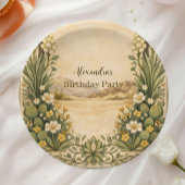 Rustic Desert Botanicals Birthday Pappteller