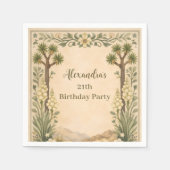 Rustic Desert Botanicals Birthday Serviette (Vorderseite)