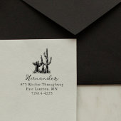 Rustic Desert Cacti Script Return Address Gummistempel