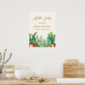 Rustic Desert Cactus Garden Baby Dusche Willkommen Poster (Küche)