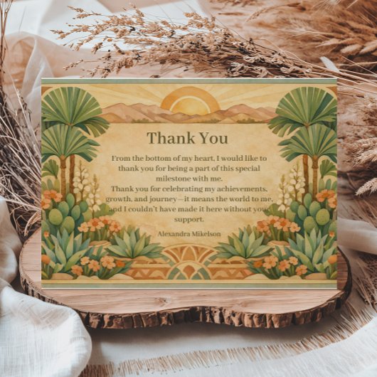 Rustic Desert Florals Birthday Dankeskarte