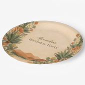 Rustic Desert Florals Birthday Pappteller (Schrägansicht)