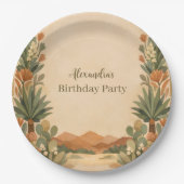 Rustic Desert Florals Birthday Pappteller (Vorderseite)
