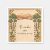 Rustic Desert Florals Birthday Serviette (Vorderseite)