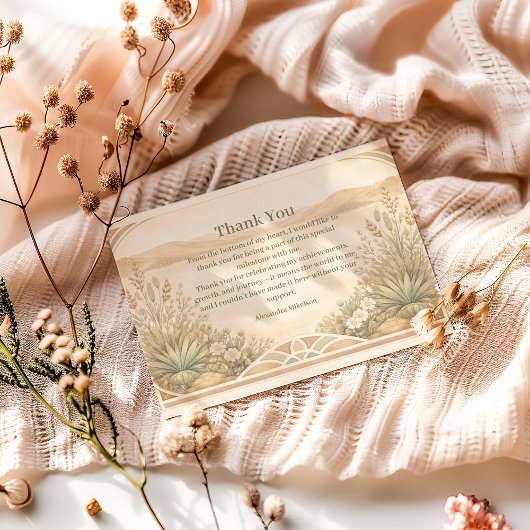 Rustic Desert Meadow Birthday Dankeskarte