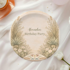 Rustic Desert Meadow Birthday Pappteller