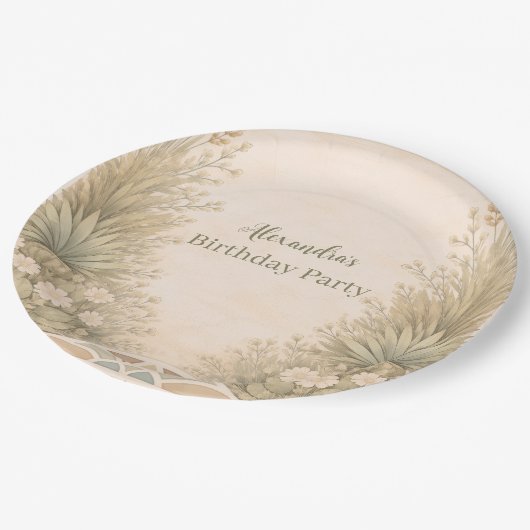 Rustic Desert Meadow Birthday Pappteller (Schrägansicht)