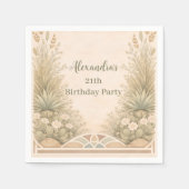 Rustic Desert Meadow Birthday Serviette (Vorderseite)