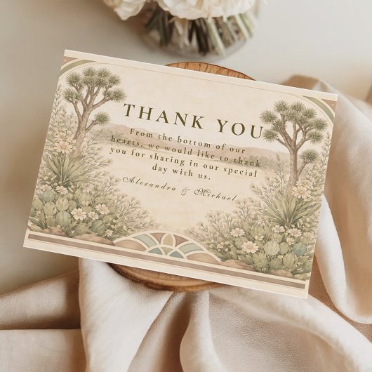 Rustic Desert Meadow Wedding Dankeskarte