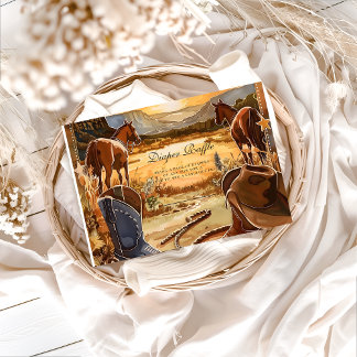 Rustic Desert Rodeo Diapper Raffle Begleitkarte