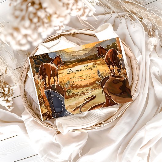 Rustic Desert Rodeo Diapper Raffle Begleitkarte