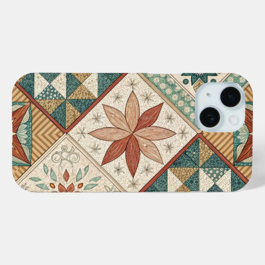 Rustic Diamond Patchwork Pattern - Geometric Case-Mate iPhone Hülle (Rückseite (Horizontal))