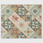 Rustic Diamond Patchwork Pattern - Geometric Geschenkpapier (Flach)