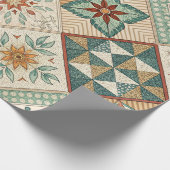 Rustic Diamond Patchwork Pattern - Geometric Geschenkpapier (Ecke)