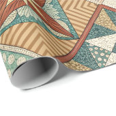 Rustic Diamond Patchwork Pattern - Geometric Geschenkpapier (Rolleneckpunkt)