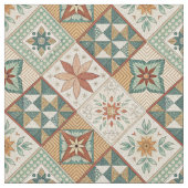 Rustic Diamond Patchwork Pattern - Geometric Stoff (Nahaufnahme)