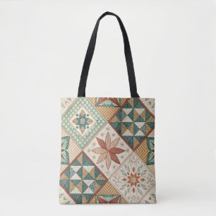 Rustic Diamond Patchwork Pattern - Geometric Tasche